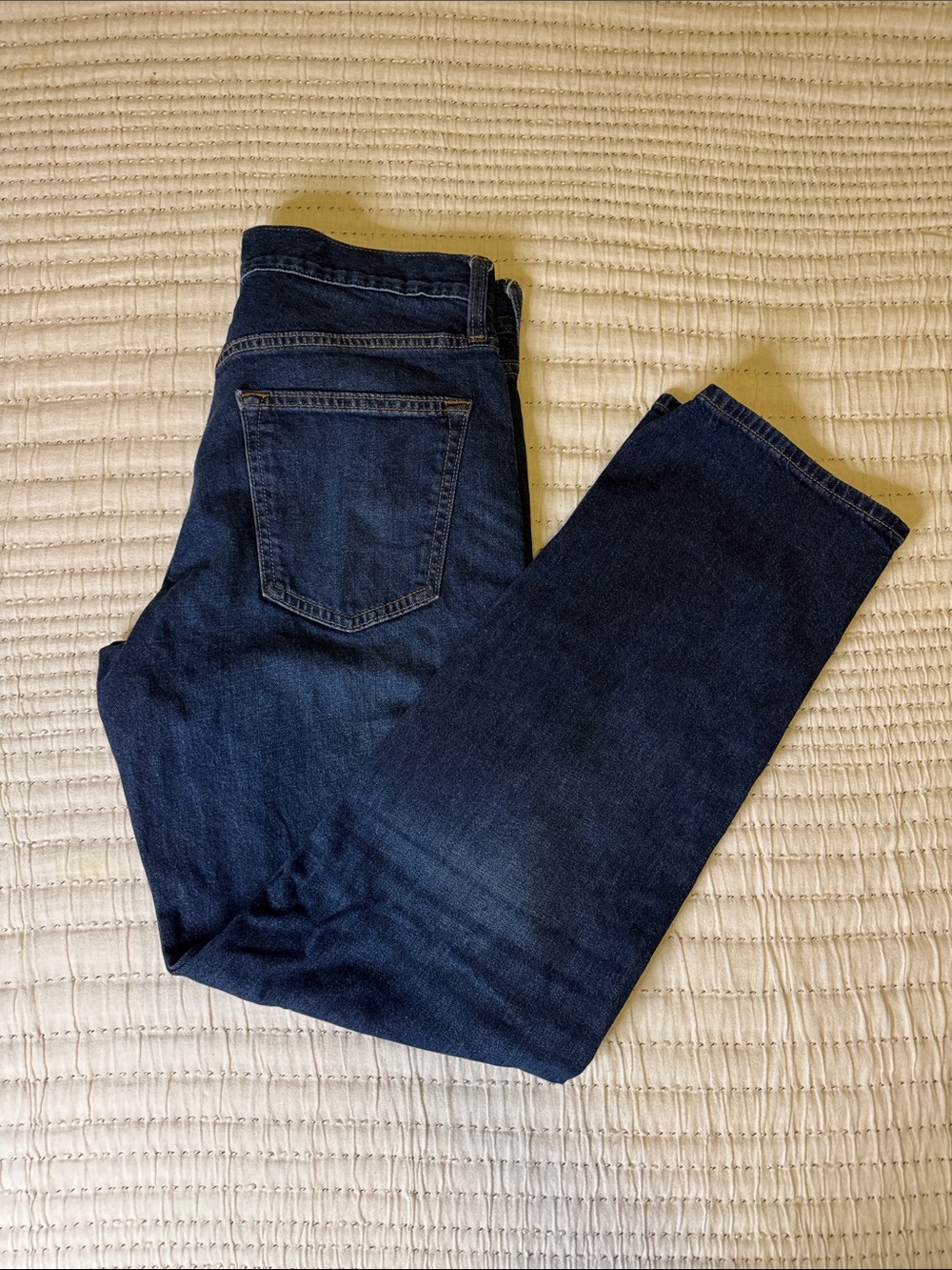 Men's Dark Blue Classic Straight Jeans
